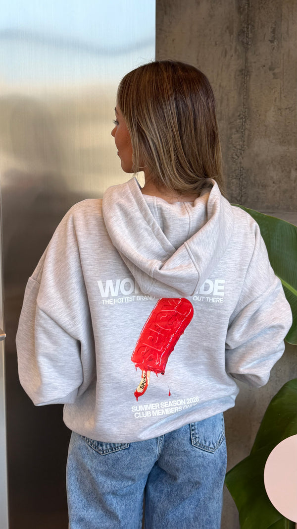 ICE CREAM HOODIE GRIS MELANGE