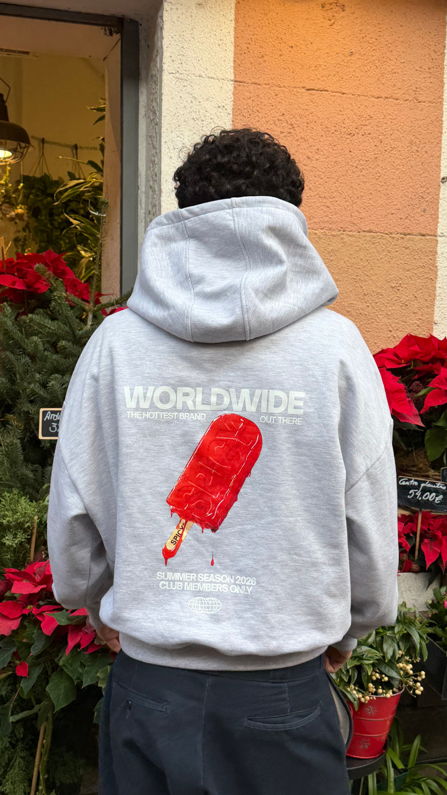 ICE CREAM HOODIE GRIS MELANGE