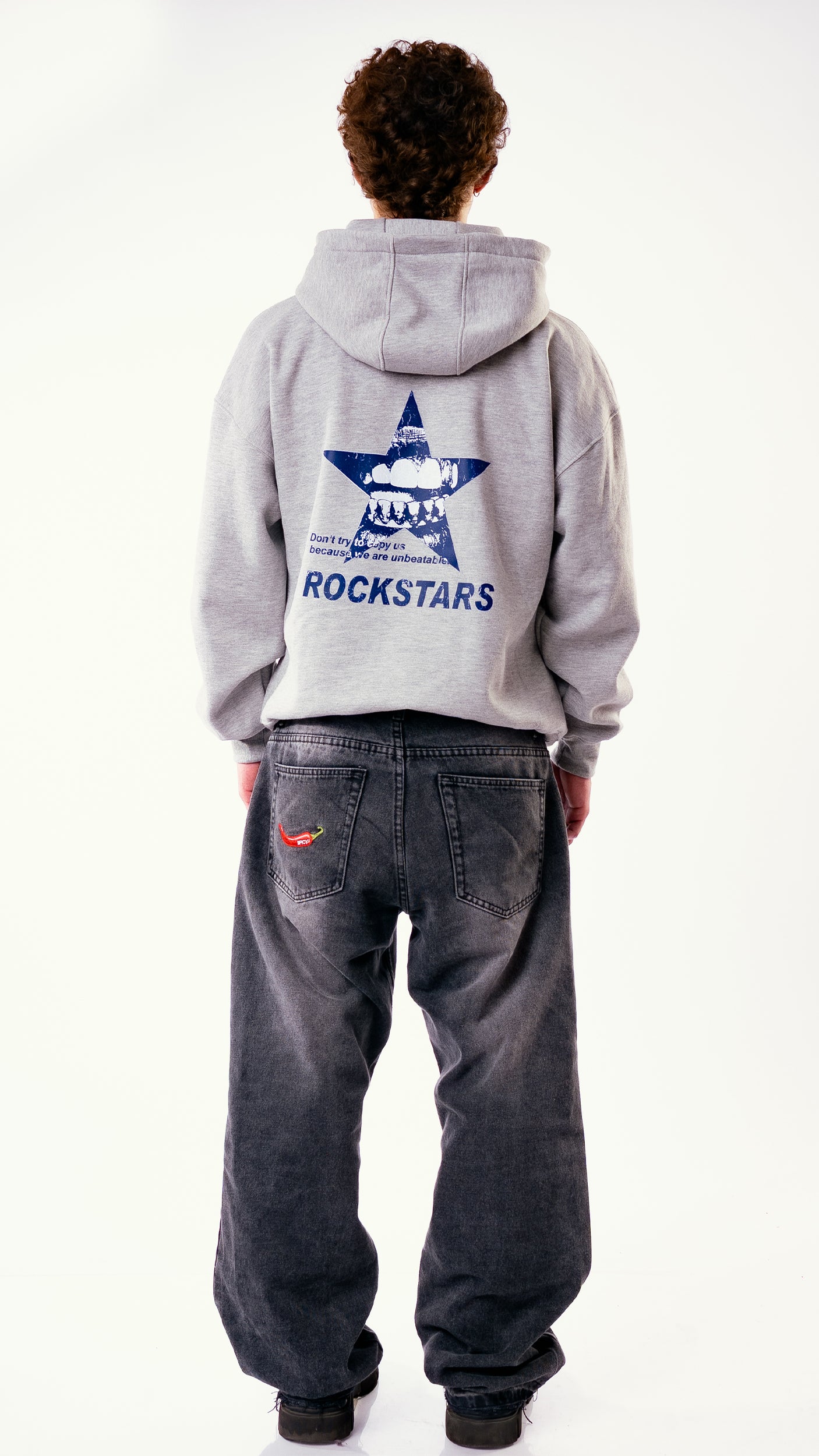 BLUE STAR HOODIE GRIS MELANGE