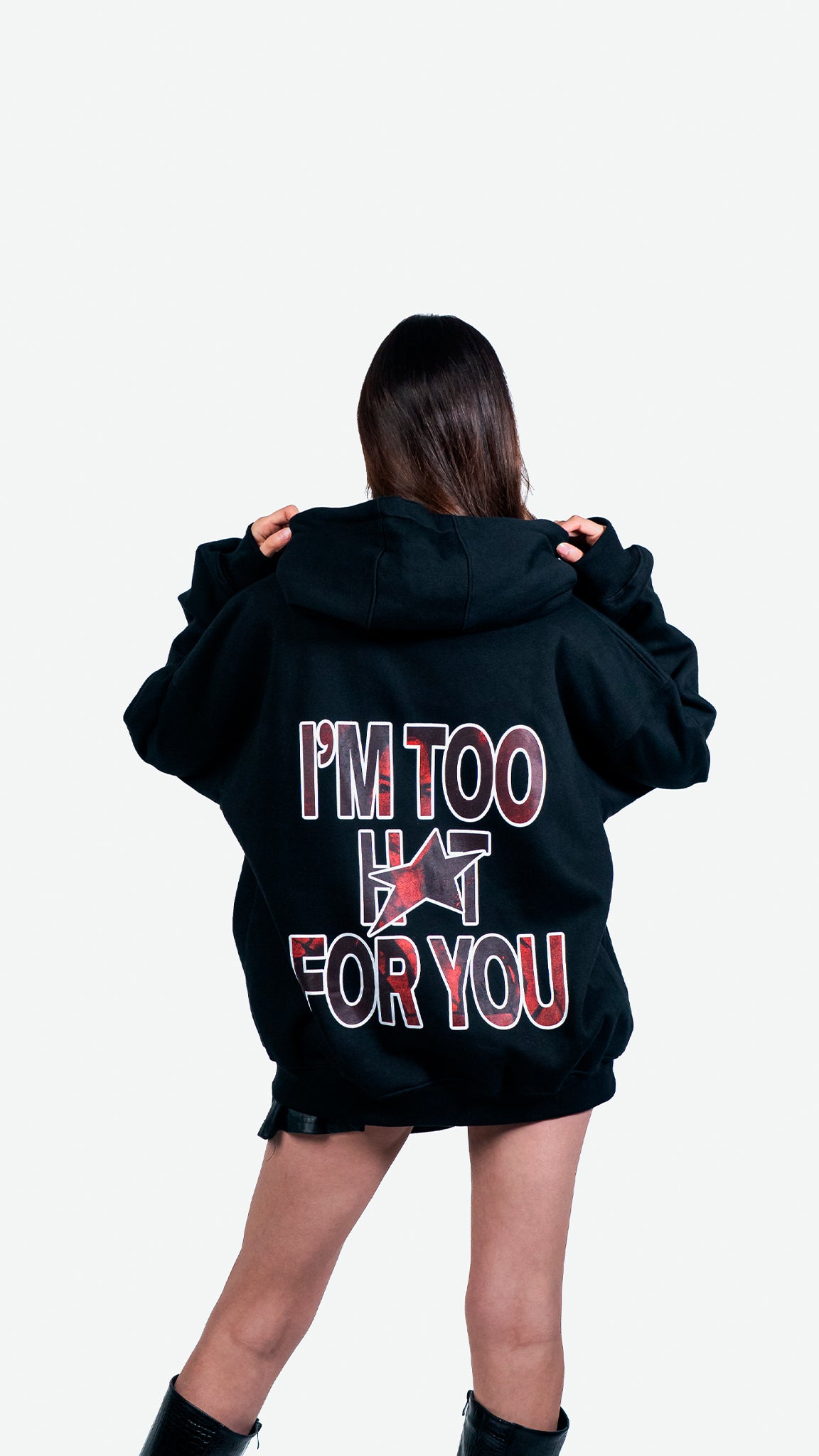 TOO HOT HOODIE NEGRO