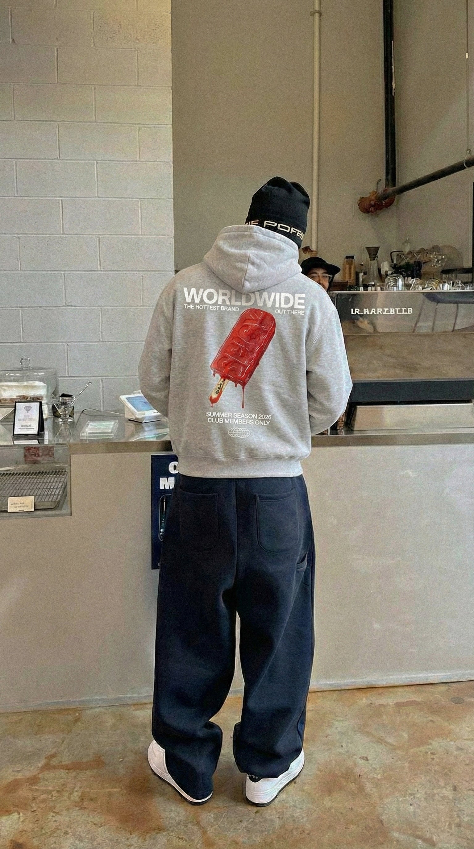 ICE CREAM HOODIE GRIS MELANGE