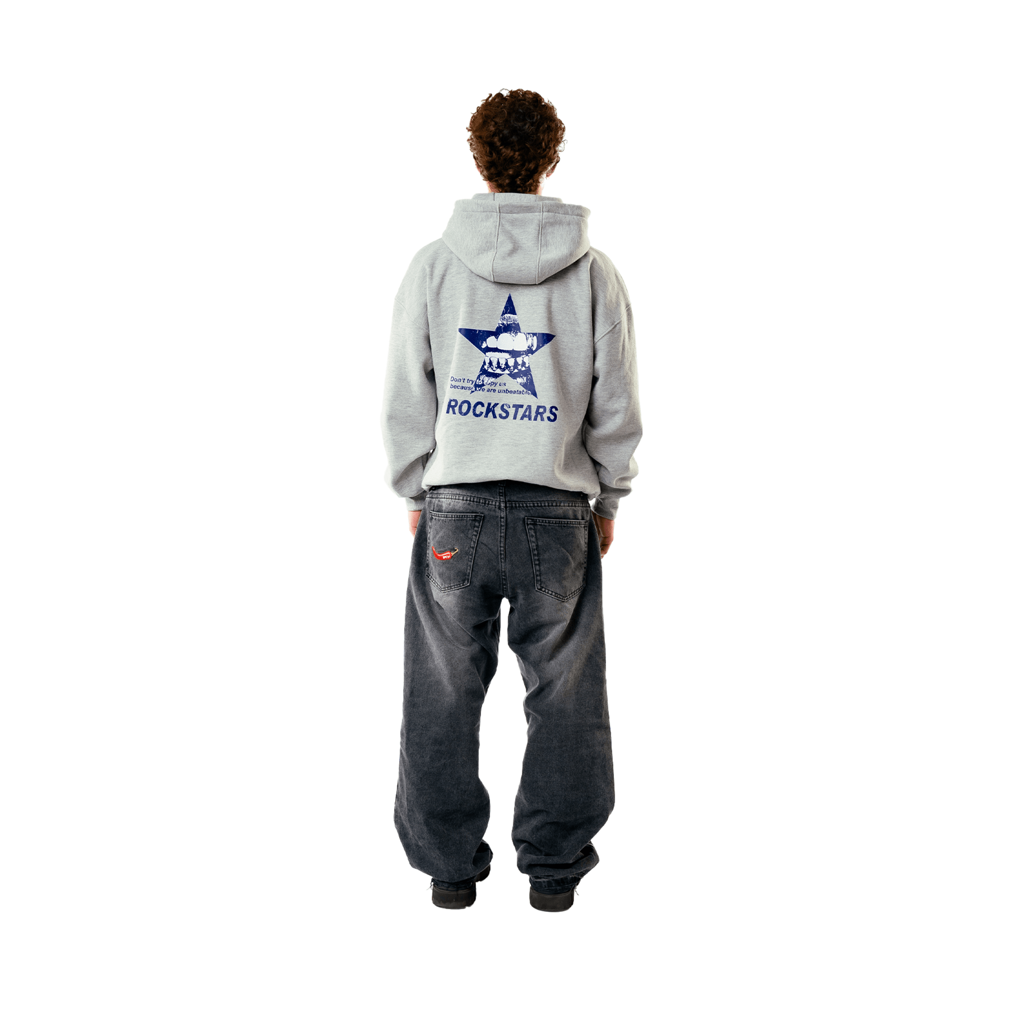 BLUE STAR HOODIE GRIS MELANGE - Spicy