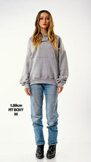 BLUE STAR HOODIE GRIS MELANGE - Spicy