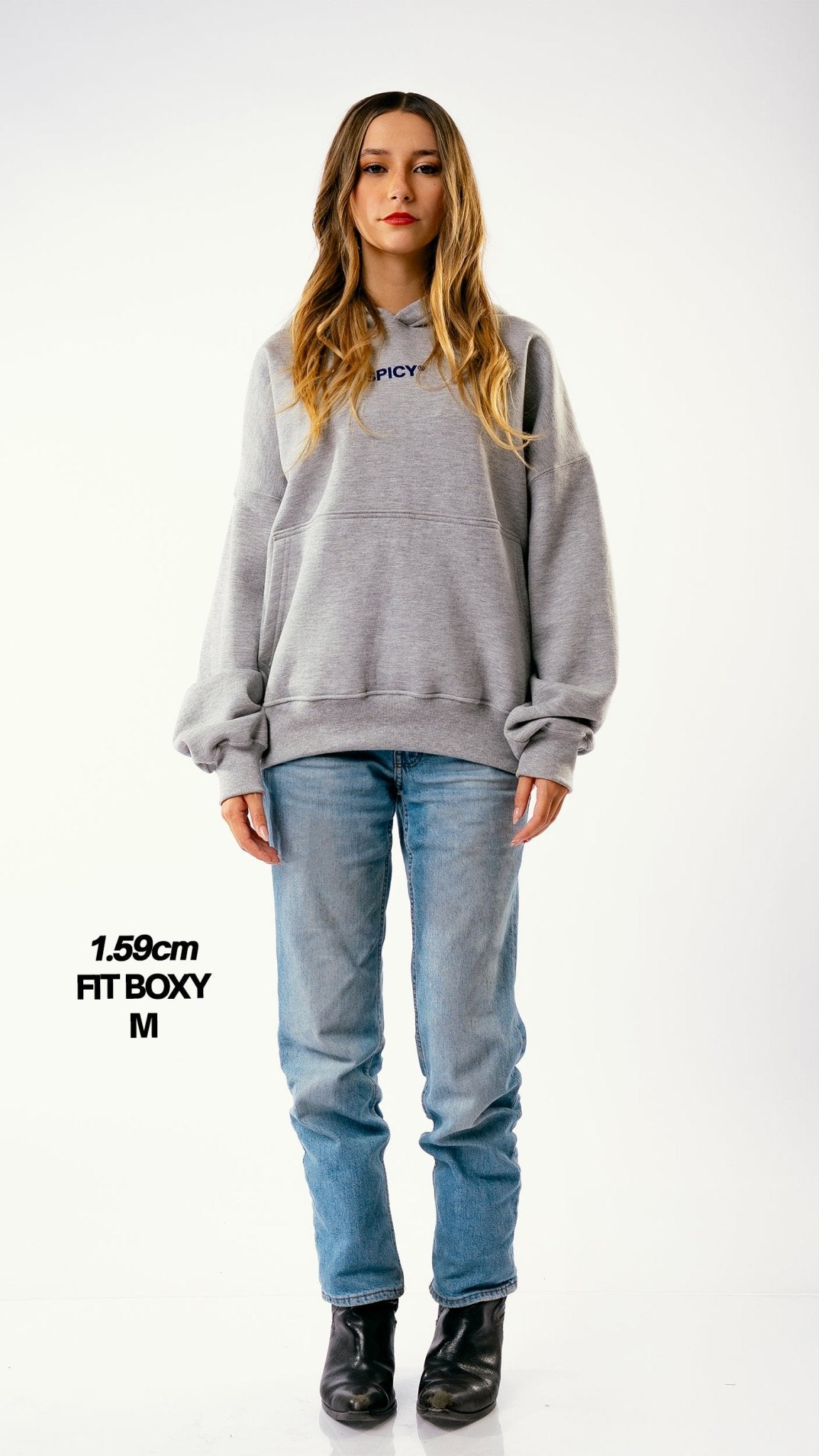 BLUE STAR HOODIE GRIS MELANGE - Spicy