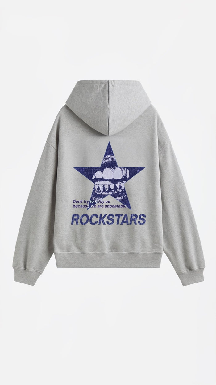 BLUE STAR HOODIE GRIS MELANGE - Spicy