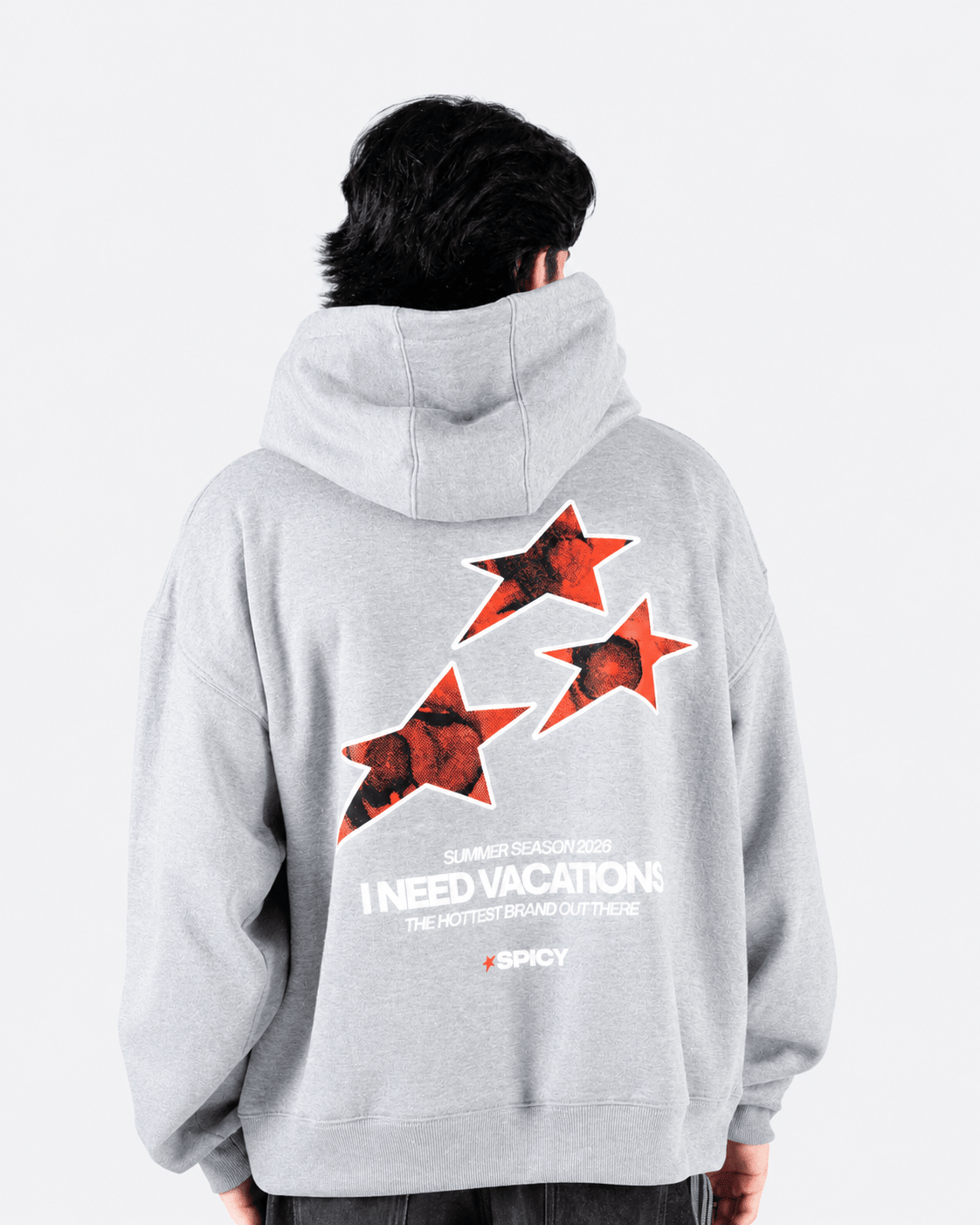 HOT STARS HOODIE GRIS - Spicy