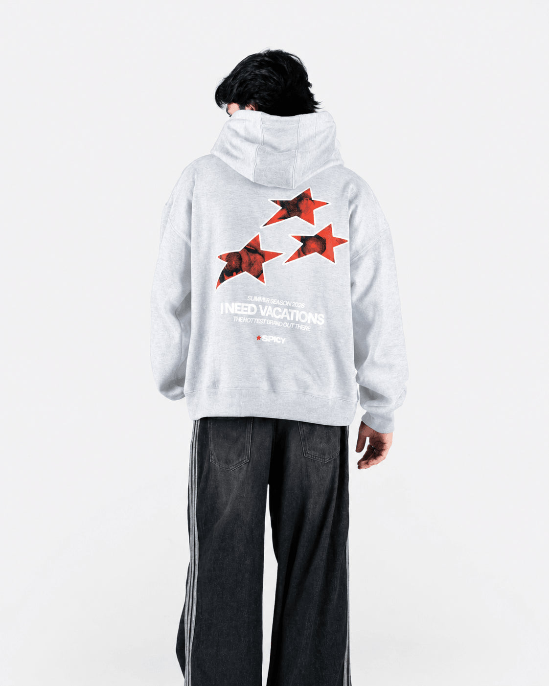 HOT STARS HOODIE GRIS - Spicy