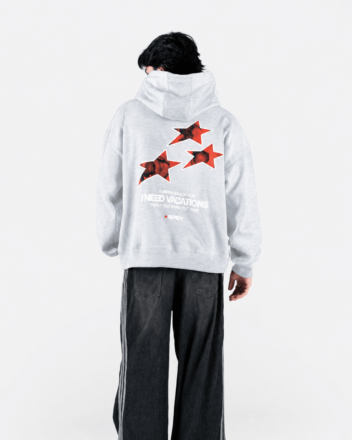HOT STARS HOODIE GRIS - Spicy