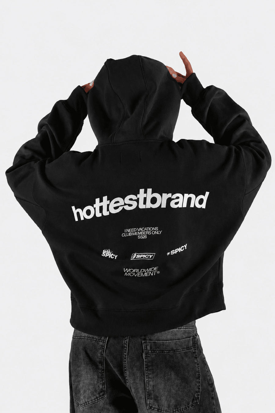 HOTTEST HOODIE NEGRO - Spicy