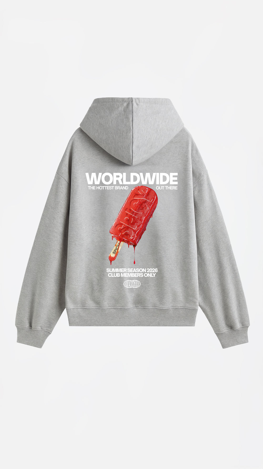 ICE CREAM HOODIE GRIS MELANGE