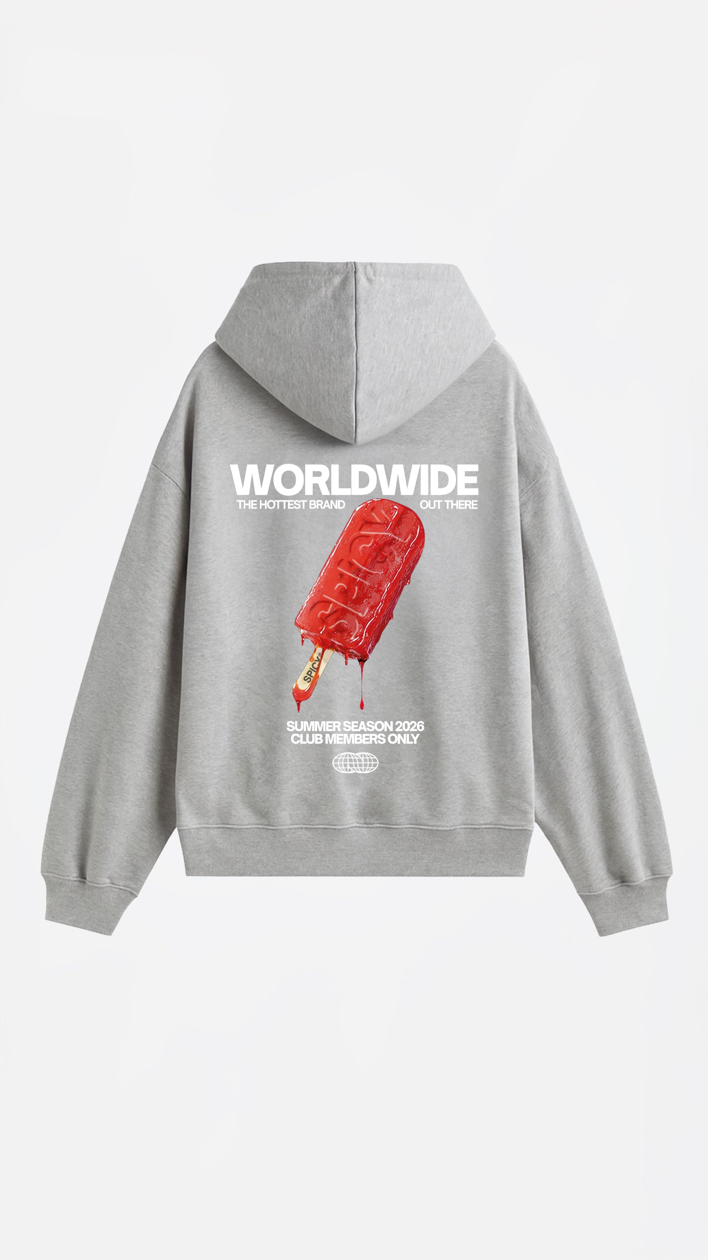 ICE CREAM HOODIE GRIS MELANGE