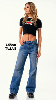 ROCKSTARS BABY TEE NEGRA - Spicy