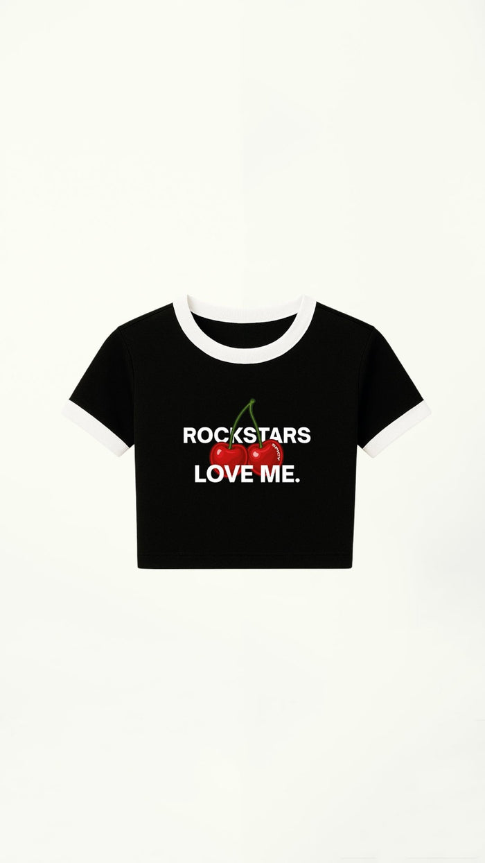 ROCKSTARS BABY TEE NEGRA - Spicy