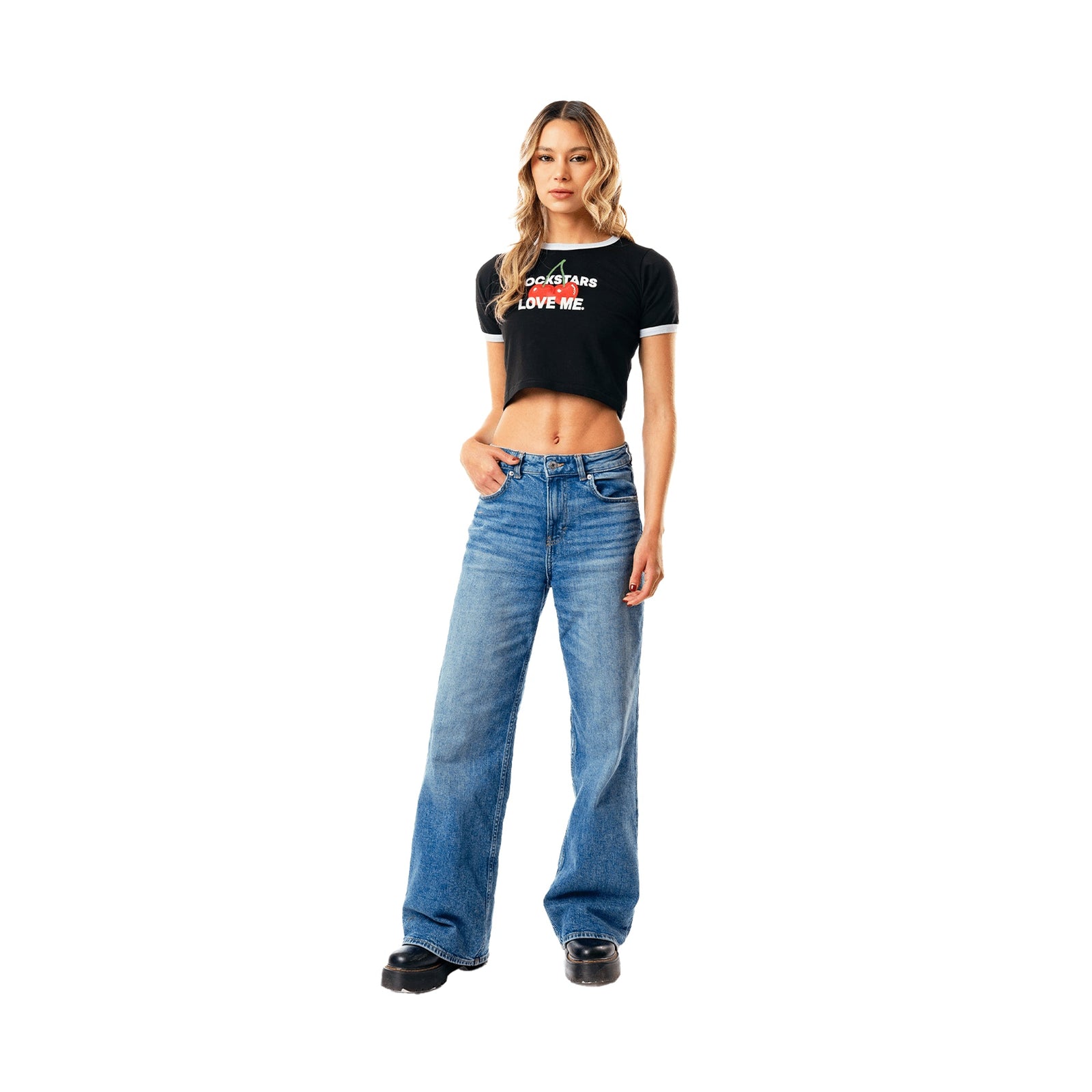 ROCKSTARS BABY TEE NEGRA