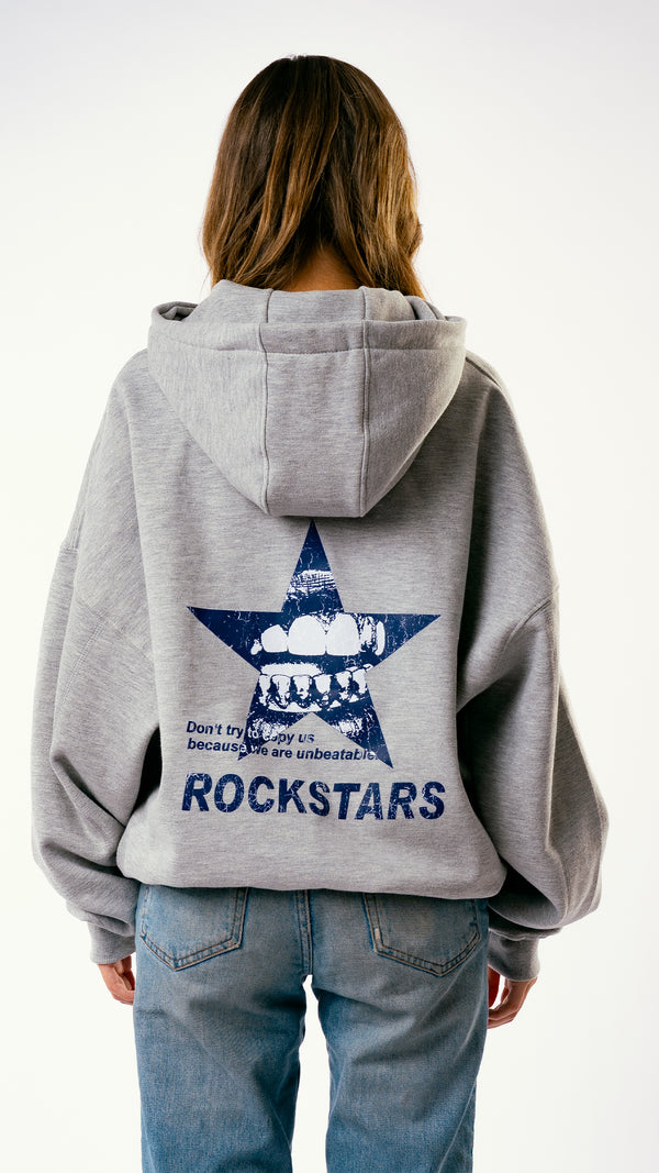 BLUE STAR HOODIE GRIS MELANGE