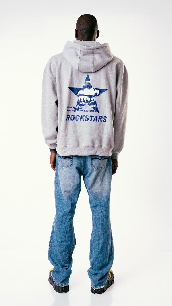 BLUE STAR HOODIE GRIS MELANGE