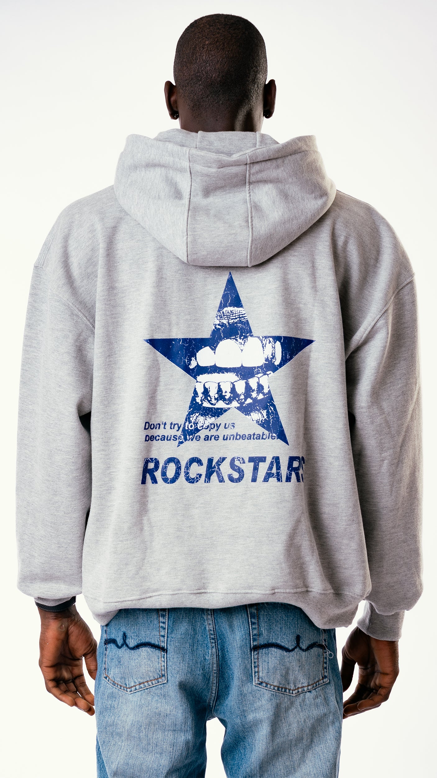 BLUE STAR HOODIE GRIS MELANGE