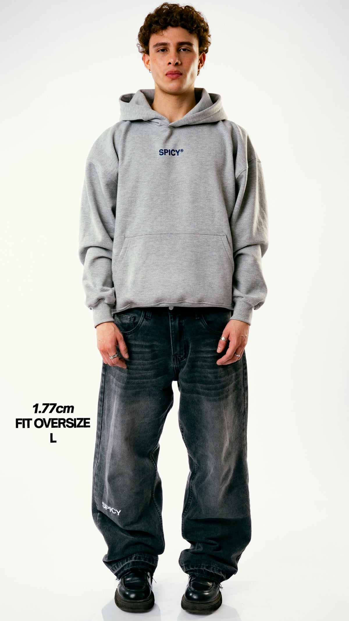 BLUE STAR HOODIE GRIS MELANGE