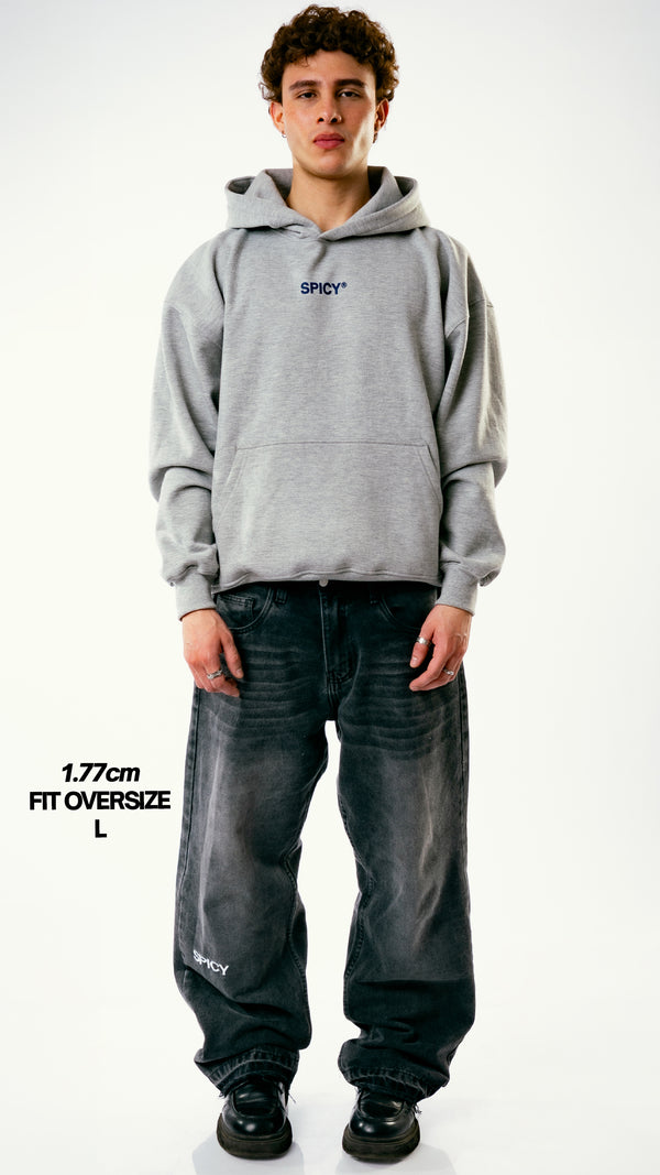 BLUE STAR HOODIE GRIS MELANGE